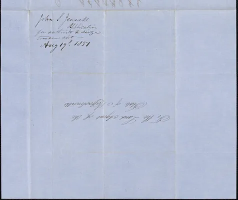 John S. Jenness to Samuel Warner, 19 August 1851