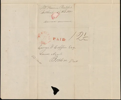 Freeman Bradford to George Coffin, 19 February 1833