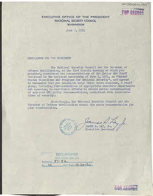 Memorandum from James S. Lay, Jr. to President Harry S. Truman