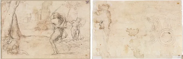 Romulus and Remus Found by Faustulus (recto) Concentric Circles (verso)