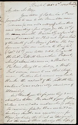 Letter from John Bishop Estlin, Bristol, to Samuel May, Oct. 2nd and 3rd, 1848