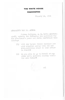 Memorandum from Madeline Lorenz to Eben Ayers