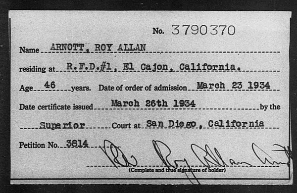 Arnott, Roy Allan - 1934