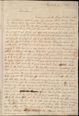 Letter from Lucia Weston, Weymouth, [Mass.], to Anne Warren Weston, Jan. 7, 1842
