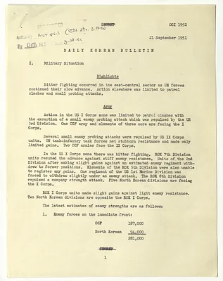 Memorandum, Daily Korean Bulletin