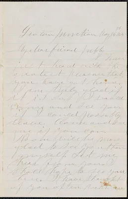 Letter from W.H.H. Hinds, Groton Junction [Mass.], to William Jubb, North Chelmsford, Mass., May 16, 1865