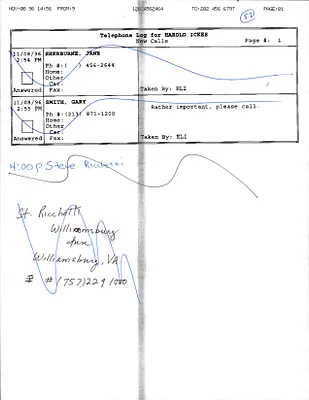 Phone Logs-September-November 1996 [2]