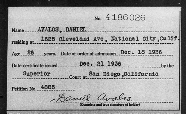 Avalos, Daniel - 1936