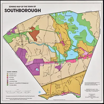 Zoning map of the town of Southborough
