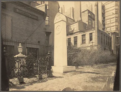 Old Granary Burying Ground showing Hancock monument