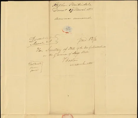 Stephen Martindale to the Secretary of the Comonwealth, 19 March 1833