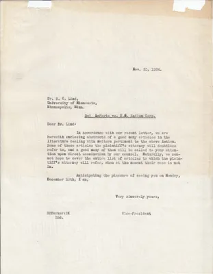 Letters Sent to Dr. S.C. Lind, November 30, 1934