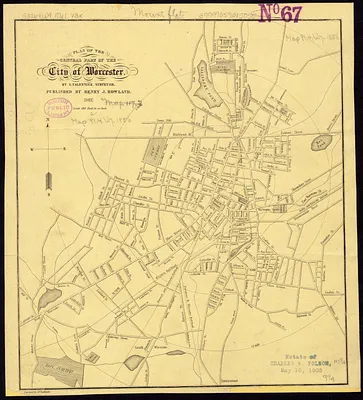 Plan of the central part of the city of Worcester