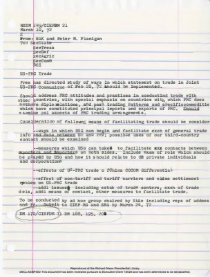 NSDM 170 (National Security Decision Memorandums Working Files)