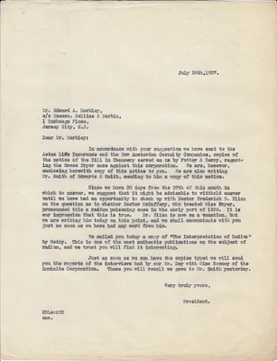 Letters Sent to Edward A, Markley [E.A. Markley], July 26, 1927