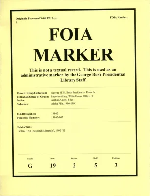 Finland Trip [Research Materials, 1992] [OA 6900] [1]