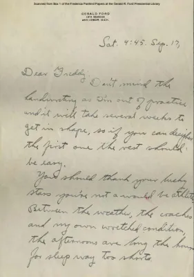 Ford, Gerald R. Letter, 09/17/1933