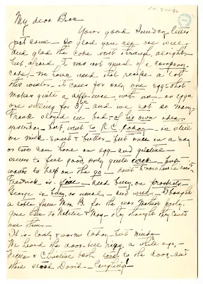 Letter from Madge Gates Wallace to Bess W. Truman