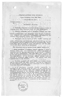 General Orders Number 7, from Lieutenant Colonel R. McCleave