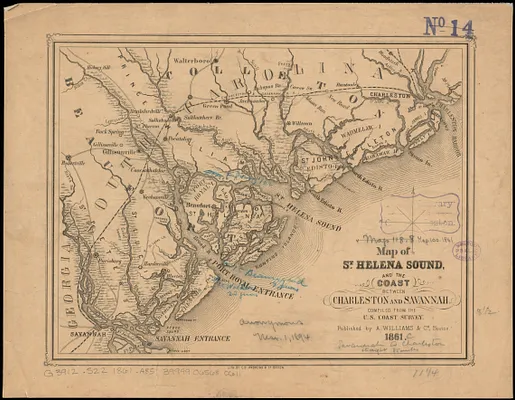 Map of St. Helena Sound, and the coast between Charleston and Savannah
