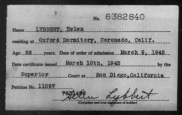 Lybbert, Helen - 1945