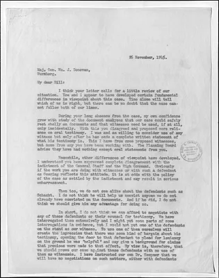Letter from Justice Robert Jackson to William Donovan