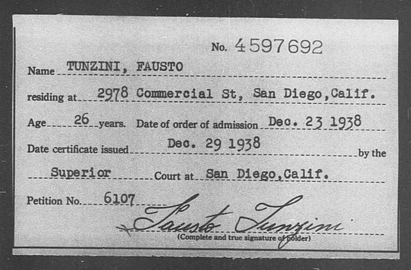 Tunzini, Fausto - 1938