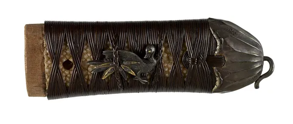 Tsuka with Frog, Lotus Blossom and Geese