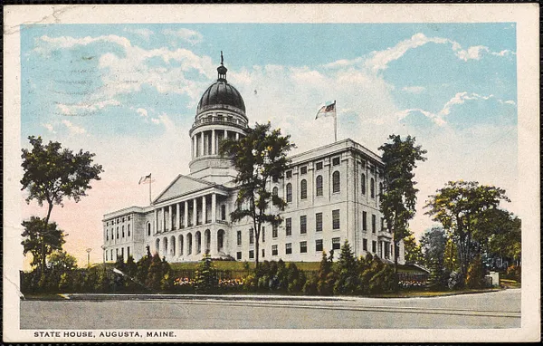 John A. Hassam autograph note signed (postcard) to Frank R. Lopez, Gardner, Me., April 11, [1920-1927]