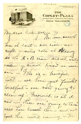 Letter from Madge Gates Wallace to Bess W. Truman