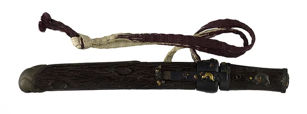 Dagger (aikuchi) with wood saya tsuka worked as a  worm-eaten branch (includes 51.1289.1-51.1289.4)