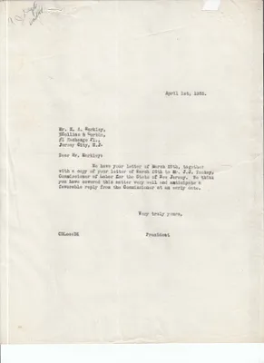 Letters Sent to E.A. Markley, April 1, 1935