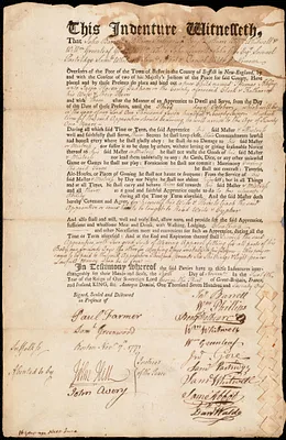 Thomas Akley indentured to apprentice with Jason Haven of Dedham, 6 November 1771