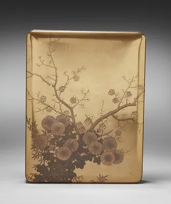 Document Box (Ryōshibako) with Chrysanthemum and Plum (lid)