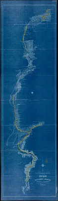 Map railway route, Seward to Fairbanks