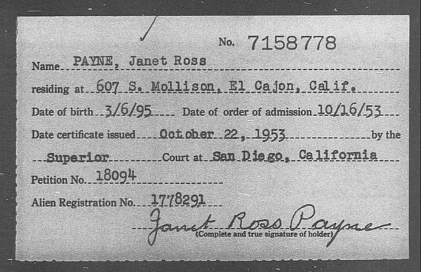 Payne, Janet Ross - 1953