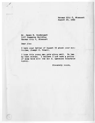 Correspondence Between Jim Pendergast and John Caskie Collet