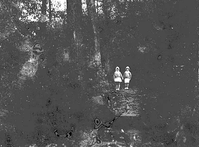 Photograph of Girl and Boy by Trees