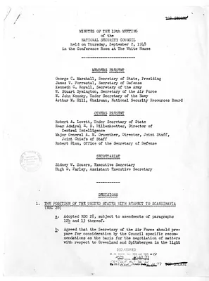 Minutes of the Nineteenth Meeting of the National Security Council