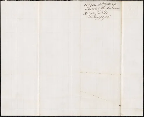 "Account made up showing the balance due on 11 R.4," 1 January 1856