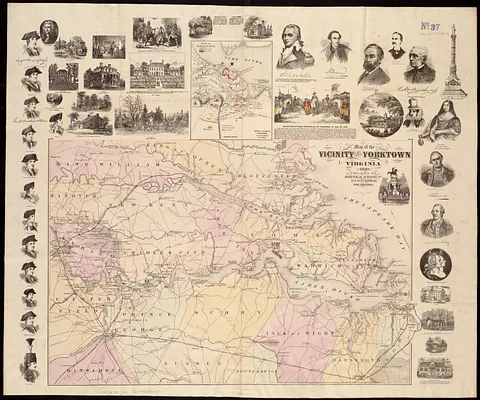 Map of the vicinity of Yorktown, Virginia, 1881