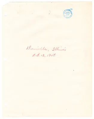 Reading Copy, Speech of President Harry S. Truman, Danville, Indiana