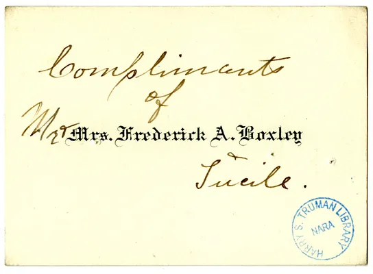 Wedding Gift Card from Mr. and Mrs. Fred Boxley