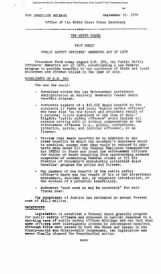Public Safety Officers' Benefits Act of 1976 [Fact Sheet]