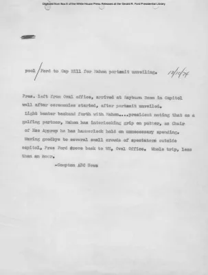 Ford to Cap Hill for Mahon portrait unveiling [Pool Report]