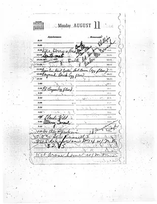 Lyndon Johnson's 1958 Desk Diary, beginning 8/11/1958