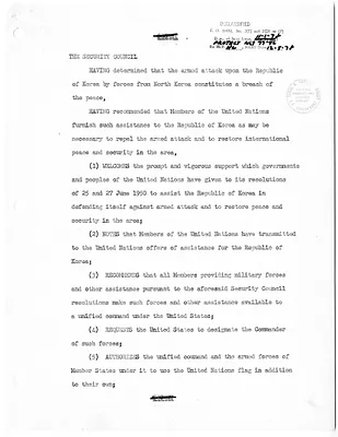 United Nations Security Council Resolution