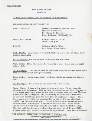 Rabin/Kissinger (Dinitz) January-July 1973 [2 of 3]