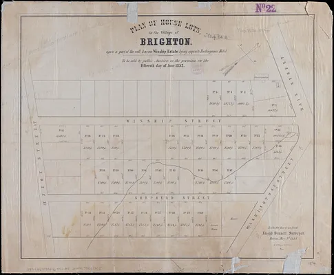 Plan of house lots in the village of Brighton