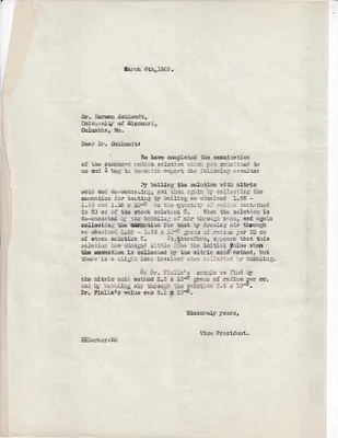 Letters Sent to Dr. Herman Schlundt, March 6, 1929